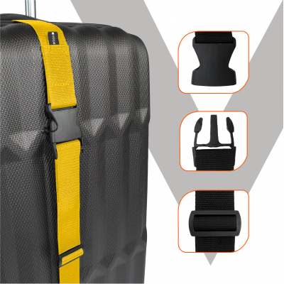 Pas zabezpieczający transportowy bagaż walizka żółty 30mm x 150 cm