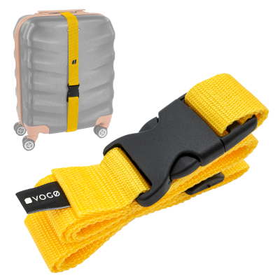 Pas zabezpieczający transportowy bagaż walizka żółty 30mm x 150 cm