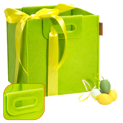 Pojemnik filcowy kosz organizer pudełko do szafy jasno zielony
