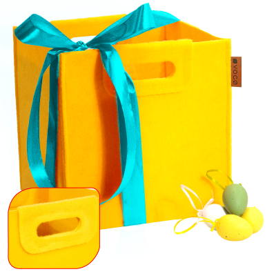 Pojemnik filcowy kosz organizer pudełko do szafy żółty