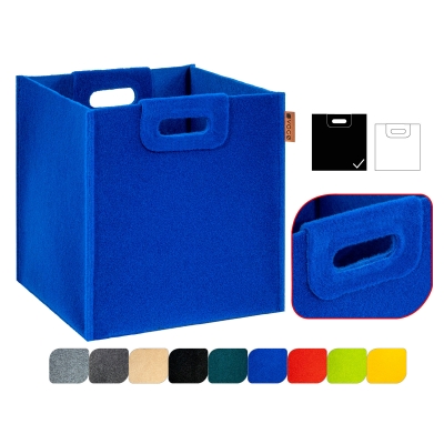 Pojemnik filcowy kosz organizer pudełko na zabawki niebieski