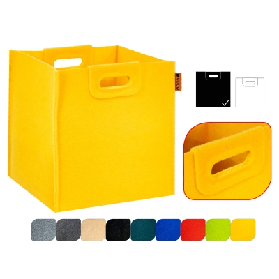 Pojemnik filcowy kosz organizer pudełko na zabawki jasno żółty